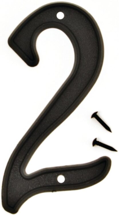 Hy-Ko PN-29/2 House Number, Character: 2, 4 in H Character, Black Character, Plastic Sells in Quantity of 10