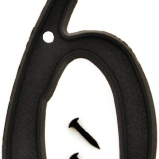 Hy-Ko PN-29/6 House Number, Character: 6, 4 in H Character, Black Character, Plastic Sells in Quantity of 10