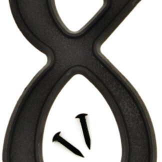 Hy-Ko PN-29/8 House Number, Character: 8, 4 in H Character, Black Character, Plastic Sells in Quantity of 10