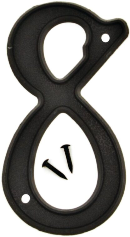 Hy-Ko PN-29/8 House Number, Character: 8, 4 in H Character, Black Character, Plastic Sells in Quantity of 10