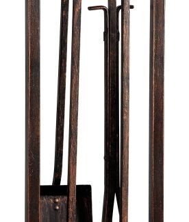 Simple Spaces CPO90501AC3L Fireplace Tool Set, Antique Bronze, 5-Piece