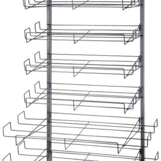 Simple Spaces RK-A01 Door Mat Display Stand, 220 lb, 40-1/2 in OAW, 28-1/2 in OAD, 75-1/4 in OAH, 6-Shelf, Metal