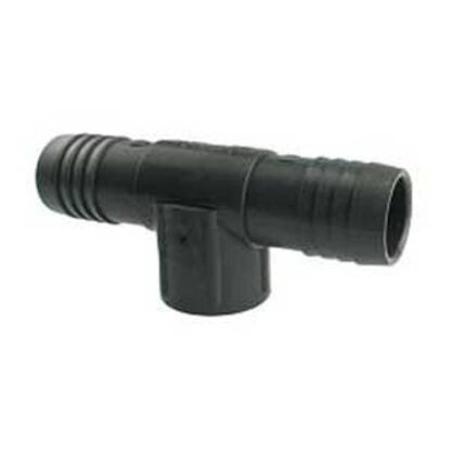 Boshart UPVCFRT-101007 Combination Hose Reducing Tee, 1 x 3/4 in, Insert x Insert x FPT, PVC, Black Sells in Quantity of 10