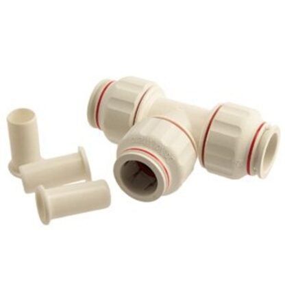 Boshart PEEC-T03 Pipe Tee, 3/8 in, Push-Fit