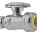 Boshart PENL-SV10PF-S Stop Valve, 1/2 x 3/8 in Connection, Push x Compression