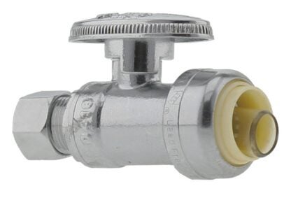 Boshart PENL-SV10PF-S Stop Valve, 1/2 x 3/8 in Connection, Push x Compression