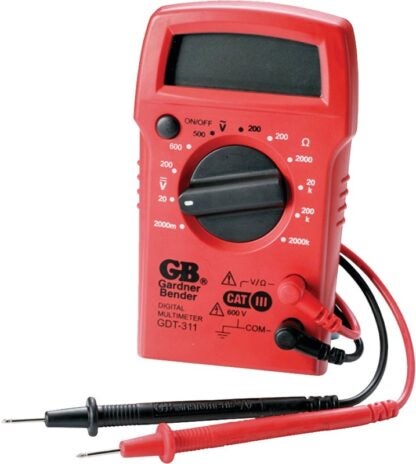 GB GDT-311 Multimeter, 500 VAC, 600 VDC, 2 MOhm, Digital, LCD Display, Functions: AC Voltage, DC Voltage, Resistance