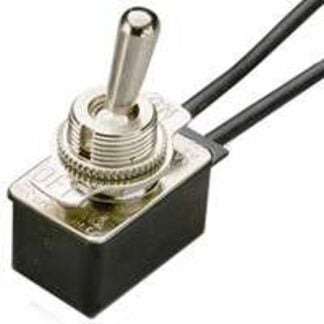 GB GSW-18 Toggle Switch, 125/250 VAC, SPST, Lead Wire Terminal, Steel Housing Material, Silver