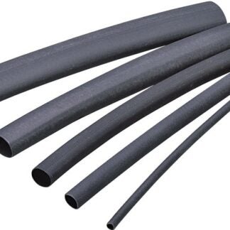 GB HST-187 Heat Shrink Tubing, 3/16 to 3/32 in Dia, 4 in L, Polyolefin, Black