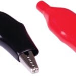 GB 14-078 Alligator Clip, 7/16 in Jaw Opening, 22 to 14 AWG Wire, Vinyl Insulation, Black/Red