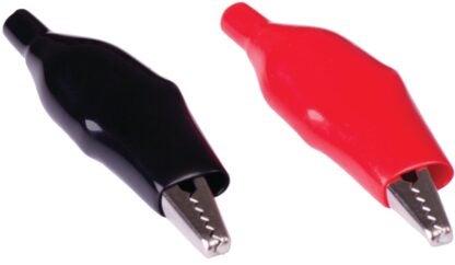 GB 14-078 Alligator Clip, 7/16 in Jaw Opening, 22 to 14 AWG Wire, Vinyl Insulation, Black/Red