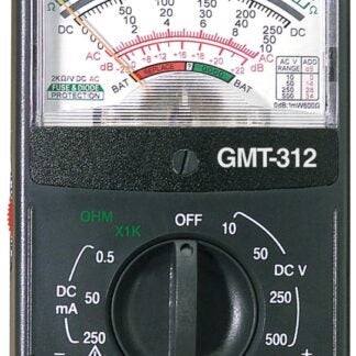 GB GMT-312 Multimeter, Analog Display, Functions: AC Voltage, Continuity, DC Current, DC Voltage, Resistance, Black