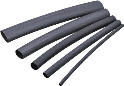 GB HST-750 Heat Shrink Tubing, 3/4 to 3/8 in Dia, 4 in L, Polyolefin, Black