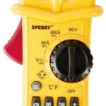 Sperry Instruments DSA600TRMSR Clamp Meter, 28, Backlit LCD Digital Display, Functions: 12, Yellow