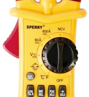 Sperry Instruments DSA600TRMSR Clamp Meter, 28, Backlit LCD Digital Display, Functions: 12, Yellow