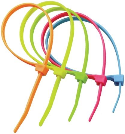 GB 46-308FST Cable Tie, Double-Lock Locking, 6/6 Nylon, Assorted