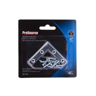 ProSource FC-Z02-C4PS Corner Brace, 2 in L, 2 in W, 3/8 in H, Steel, Zinc-Plated, 1.6 mm Thick Material