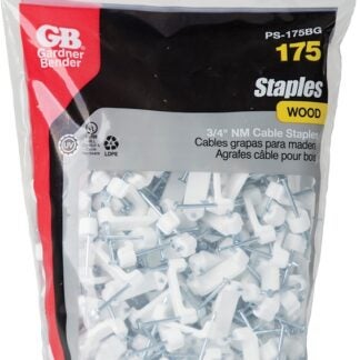 Gardner Bender PS-175BG Cable Staple, Polyethylene, White, 175/BAG