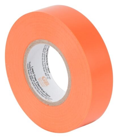 GB GTO-667P Electrical Tape, 66 ft L, 3/4 in W, PVC Backing, Orange