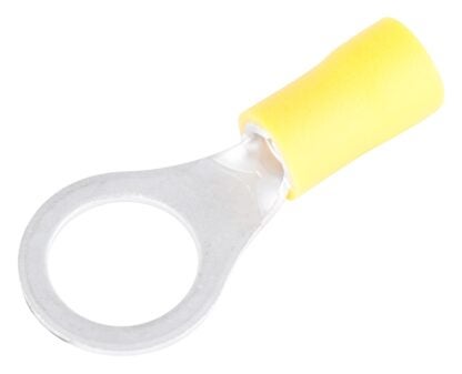 GB 10-108 Ring Terminal, 600 V, 12 to 10 AWG Wire, 1/4 to 3/8 in Stud, Vinyl Insulation, Yellow