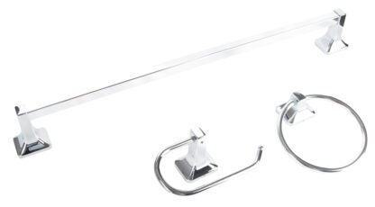 Boston Harbor 3603C Manhattan Bath Hardware Set, Aluminum/Steel/Zinc, Chrome, 3-Piece, For: Bathroom