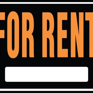 Hy-Ko Hy-Glo Series SP-102 Identification Sign, Rectangular, FOR RENT, Fluorescent Orange Legend, Black Background Sells in Quantity of 5