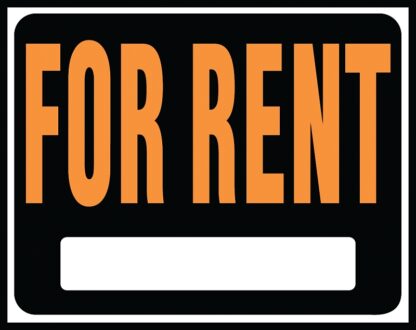 Hy-Ko Hy-Glo Series SP-102 Identification Sign, Rectangular, FOR RENT, Fluorescent Orange Legend, Black Background Sells in Quantity of 5