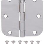 ProSource 20347BCX Door Hinge, Steel, Chrome, Loose Pin, 180 deg Range of Motion, Screw Mounting