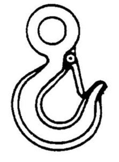 Dynaline 66147 Hoist Hook, 1-1/2 ton Working Load, Carbon Steel, Enamel Painted