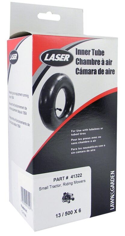 Laser 41322 Inner Tube, Straight Stem Valve, Butyl Rubber, For: 13 in Tire