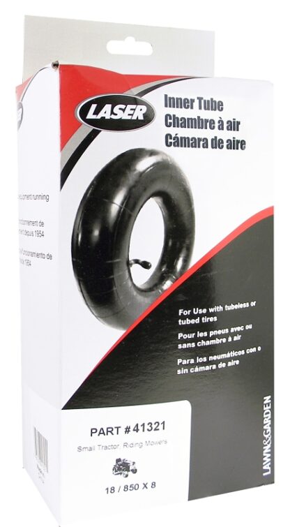 Laser 41321 Inner Tube, Straight Stem Valve, Butyl Rubber, For: 18 in Tire