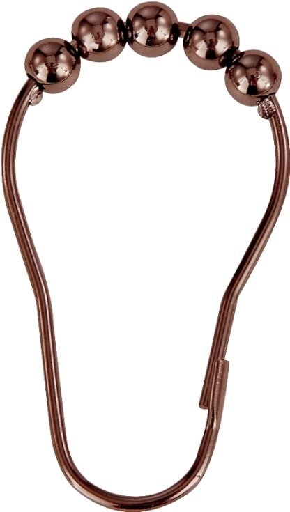 Simple Spaces SD-BH-VB Roller Ball Curtain Hook, Steel, Venetian Bronze, 1-1/2 in W, 3 in H