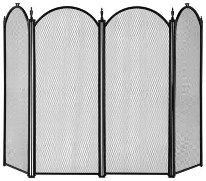 Simple Spaces S41010BK-C3L Fireplace Screen, Black