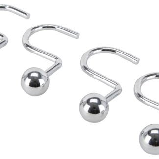 Simple Spaces SD-CBH-CH Ball Shower Curtin Hook, 1-1/16 in Opening, Steel, Chrome, 1-3/4 in W, 2-7/8 in H