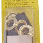 General 71264 Grommet Kit, Includes: Anvil, Cutting Block, (48) 1/2 in Grommets, Hole Cutter and Mandrill, Brass