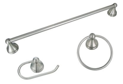 Boston Harbor 5003BN Venetian Bath Hardware Set, Steel/Stainless Steel/Zinc, Brush Nickel, 3 -Piece, For: Bathroom