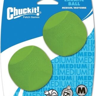 Chuckit! 20120 Dog Toy, M, Erratic, Natural Rubber, Green