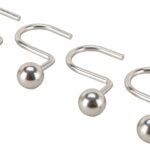 ProSource SD-CBH-SN Ball Shower Curtin Hook, 1-1/16 in Opening, Steel, Brushed Nickel, 1-3/4 in W, 2-7/8 in H