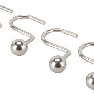 ProSource SD-CBH-SN Ball Shower Curtin Hook, 1-1/16 in Opening, Steel, Brushed Nickel, 1-3/4 in W, 2-7/8 in H