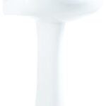 Craft + Main TP22074W Pedestal Sink, 4 in Faucet Centers, Vitreous China, 18-1/4 in OAL, 22-3/4 in OAW