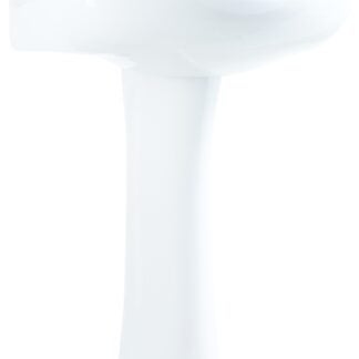 Craft + Main TP22074W Pedestal Sink, 4 in Faucet Centers, Vitreous China, 18-1/4 in OAL, 22-3/4 in OAW