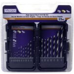 Vulcan 871140OR Plastic Case Drill Bit Set, 17-Piece, High-Speed Steel, Black Oxide/Polished