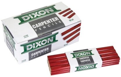 Dixon Ticonderoga 14100 Carpenter Pencil, Black/Red, 7 in L Sells in Quantity of 12