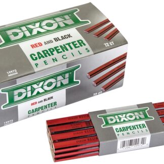 Dixon Ticonderoga 19971 Carpenter Pencil, 7 in L, Wood Barrel, Black/Red Barrel Sells in Quantity of 12