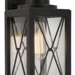 Boston Harbor 0387-WD Outdoor Wall Lantern, 120 V, 60 W, Aluminum Fixture, Black Fixture, Matte Fixture