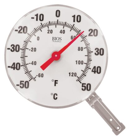 Thermor TR612 Thermometer, -60 to 120 deg F, Plastic Casing, White Casing