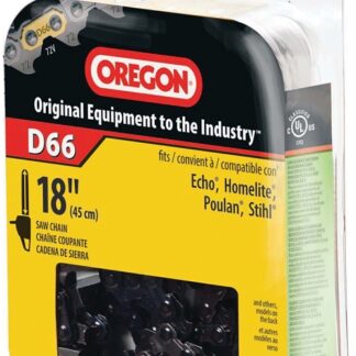 Oregon D66 Chainsaw Chain, 18 in L Bar, 0.05 Gauge, 3/8 in TPI/Pitch, 66-Link