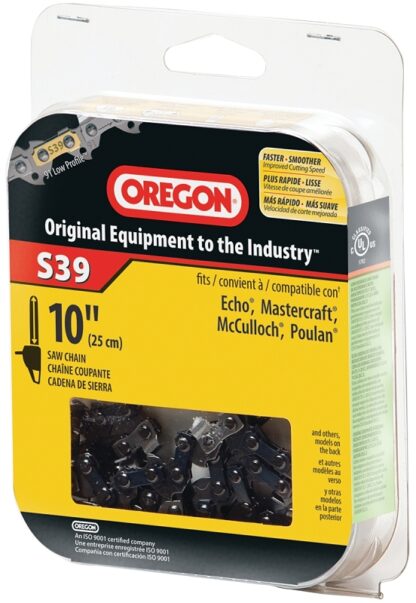 Oregon Xtraguard S39 Chainsaw Chain, 10 in L Bar, 0.05 Gauge, 3/8 in TPI/Pitch, 39-Link