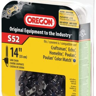 Oregon S52 Chainsaw Chain, 14 in L Bar, 0.05 Gauge, 3/8 in TPI/Pitch, 52-Link