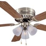 Boston Harbor CF-78049L Ceiling Fan Light Kit, 5-Blade, Antique Brass Housing, 52 in Sweep, MDF Blade, 3-Speed